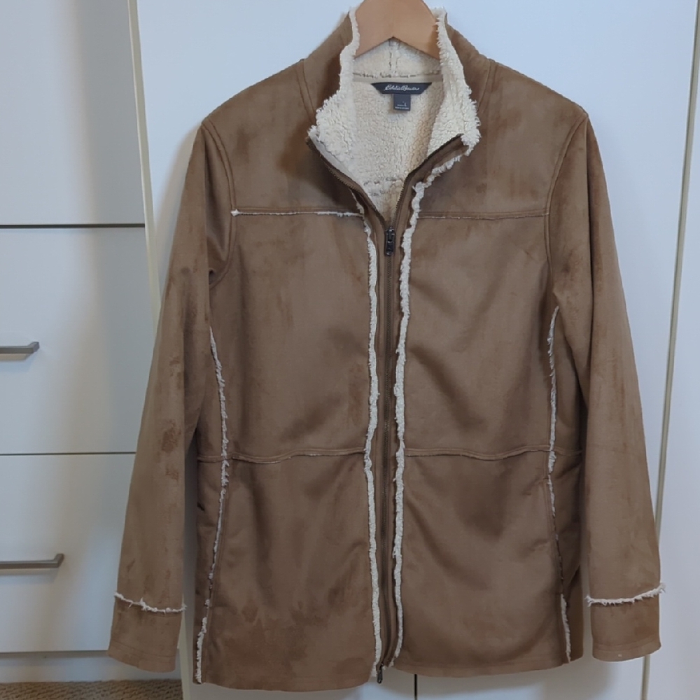 Eddie Bauer Faux Shearling Coat Women's L
